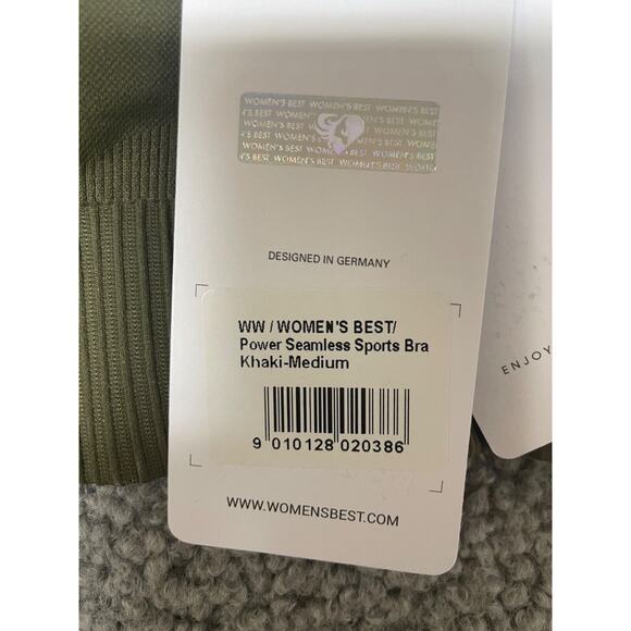 Women’s Best Power Seamless Sports Bra khaki green medium - Picture 3 of 5